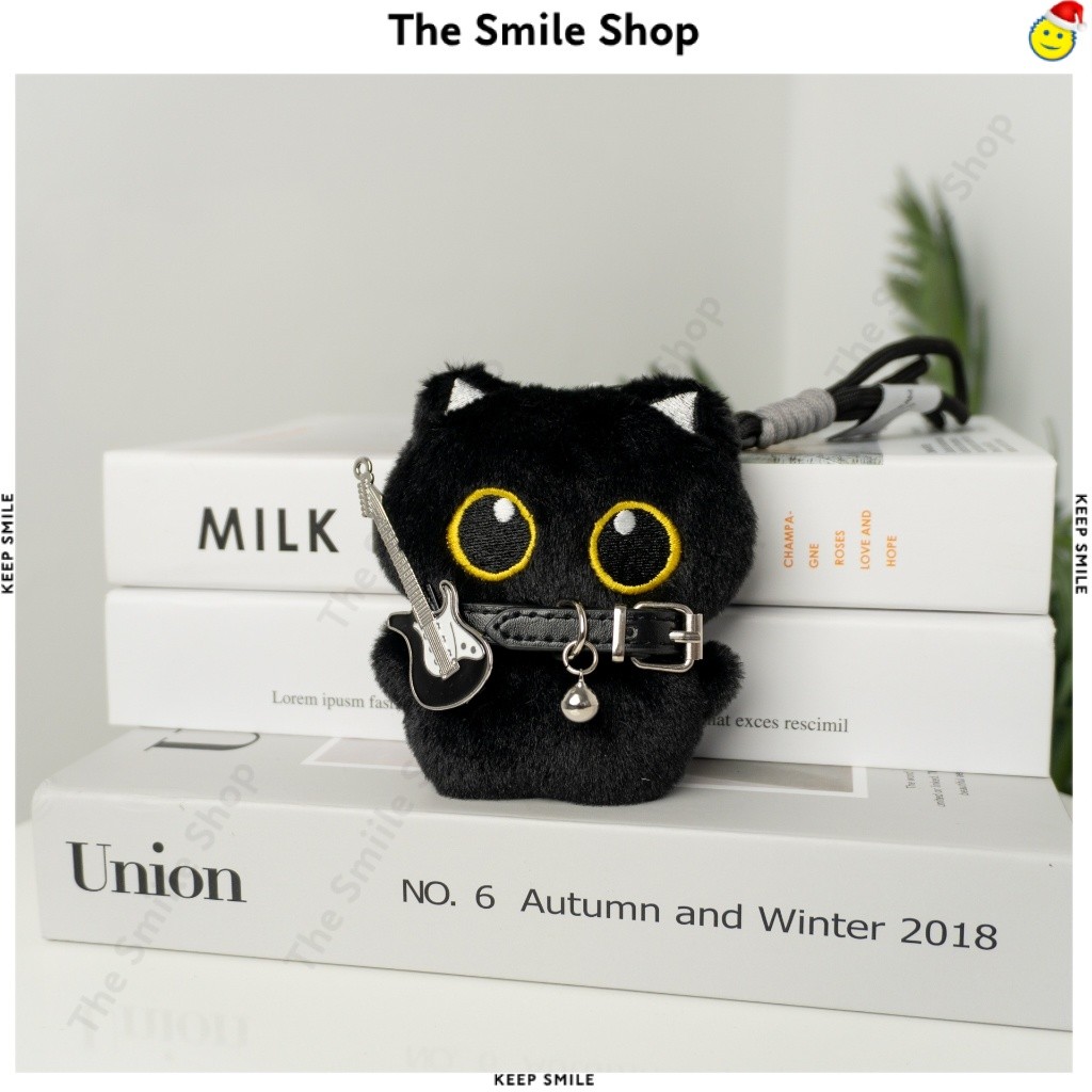 Móc Khoá Gấu Bông Mèo Đen Nhạc Sĩ Cầm Đàn, Charm Treo Túi Xách, Balo, Cặp  Sách Cute Dễ Thương | Shopee Việt Nam