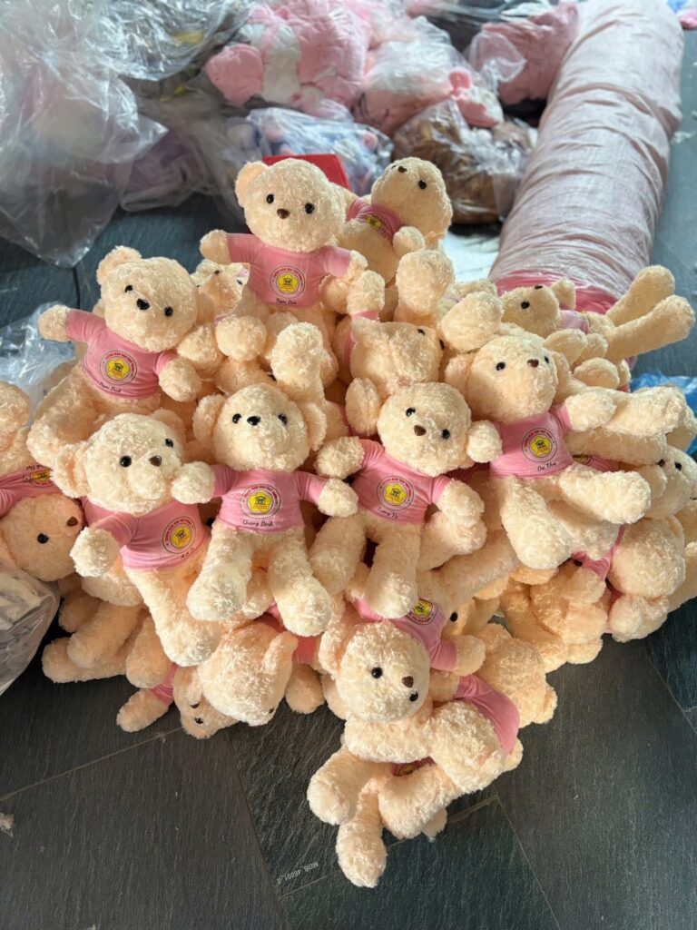 Đặt may gấu tốt nghiệp thêu tên theo yêu cầu 3 May thu bong quang cao theo yeu cau 15