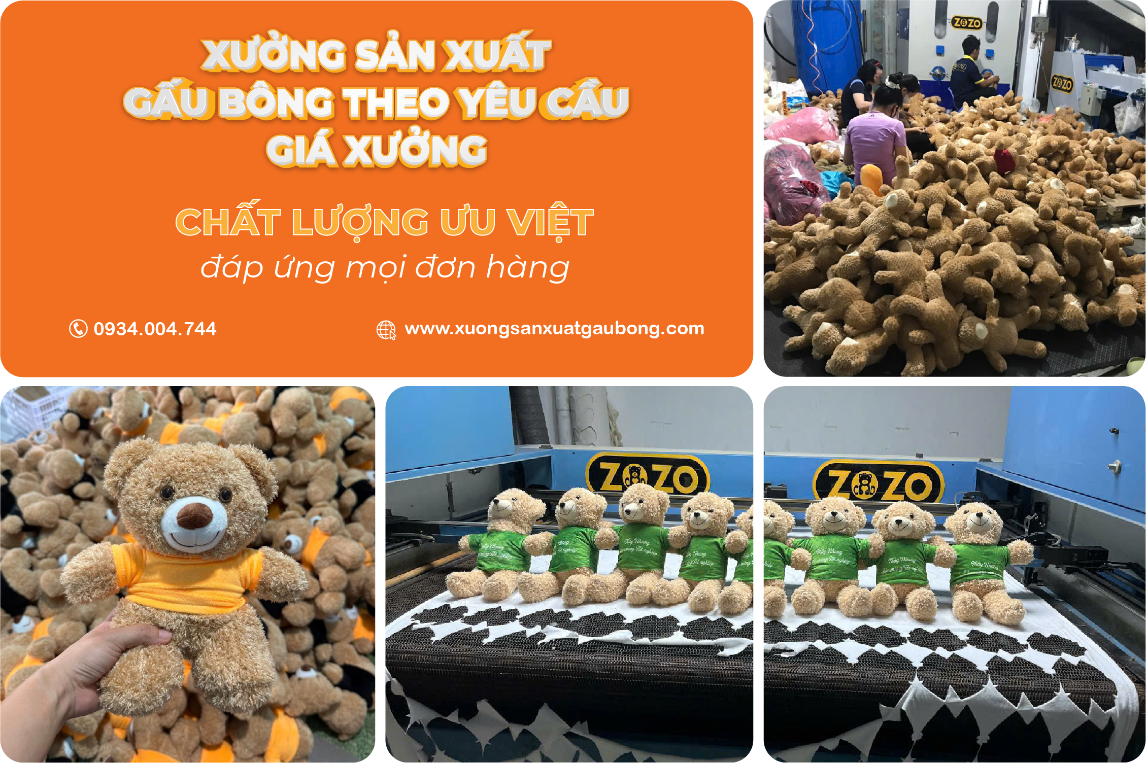 san xuat gau bong